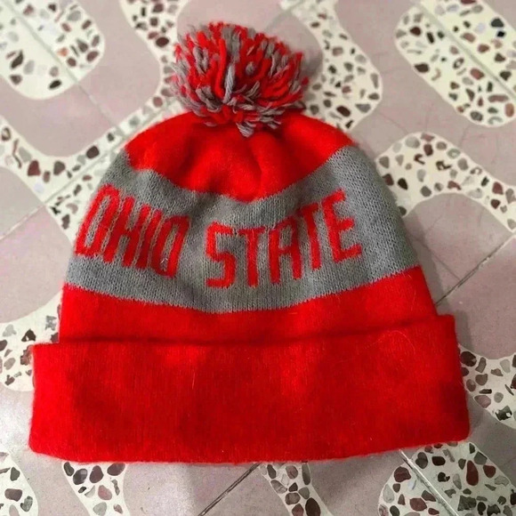 Vintage 1970’s The Ohio State University Buckeyes Woody Hayes Beanie Hat Cap Pom - Picture 6 of 7